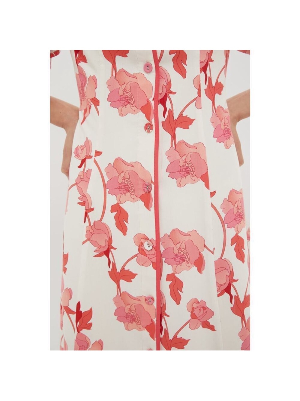 Tuckernuck Hyacinth House Peppa Midi Dress Coral Multi Floral Sz XL NEW - Picture 3 of 16